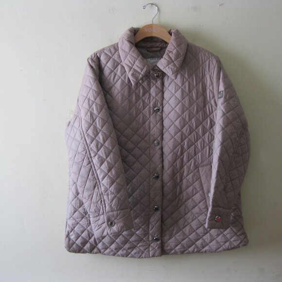 Anne Klein Women's Side Slit Puffer Quilt Jacket Snap Button Tan (Beige) M or XL - Picture 4 of 15